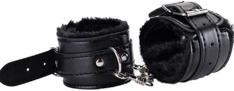 2023 New Colorful Soft Plush Handcuff Bracelet Wrist Anklet Wrist Leather Handcuffs Bracelet Binding Bracelets Cuff Bracelets with Detachable Leash Chain for Women Men Couple Cosplay