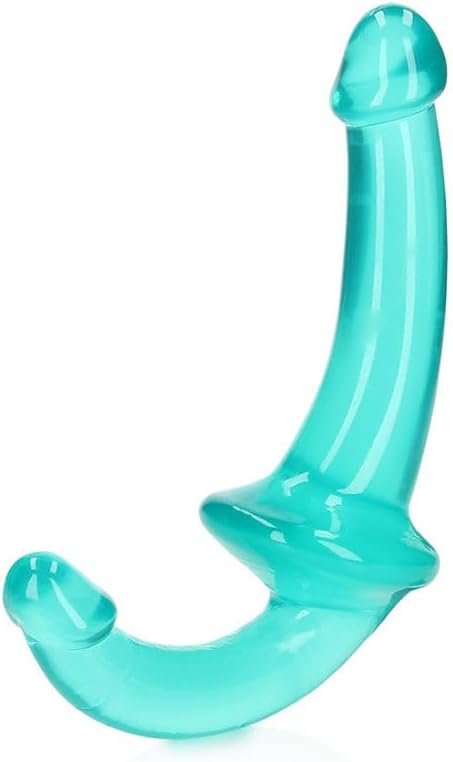 Realrock Crystal Clear Strapless Strap-On 6'' Turquoise