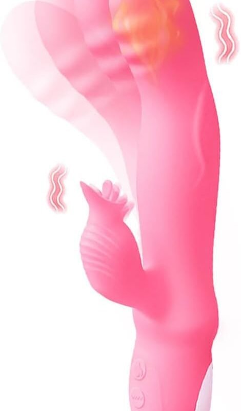Upgrade Rabbit Vibrator for Women G Spot Vibrator 8 Seconds to Climax Finger Shaped Waterproof Thrusting Dildo Vibrator Adult Toys for Women Sex Toys Dildos 12 Powerful Modes (Pink)