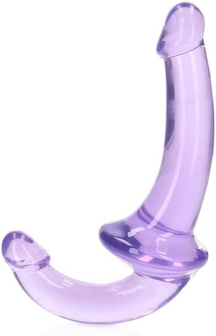 ASK GRANDPA GOURMET COFFEES RealRock Crystal Clear 6 in. Strapless Strap-On Dildo Purple, One-Size