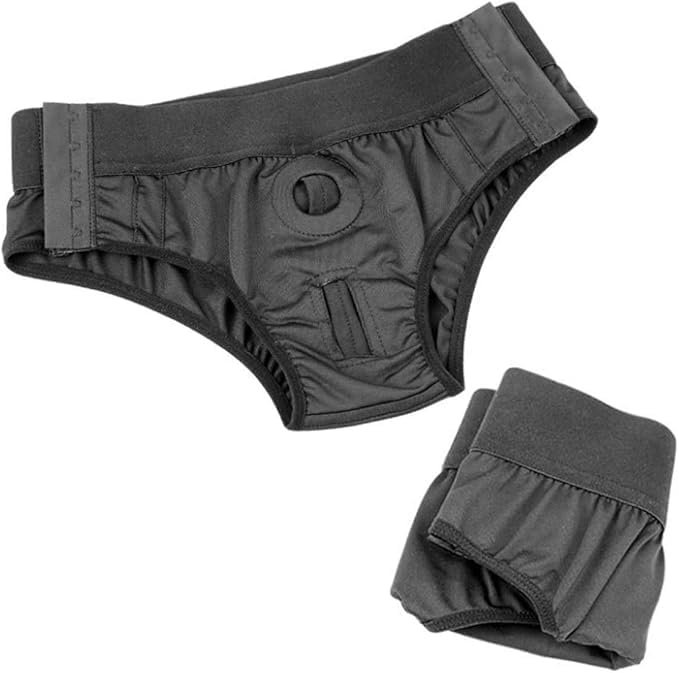 Unisex Underwear Harness Wearable Strapless Harnesses Panties-Black
