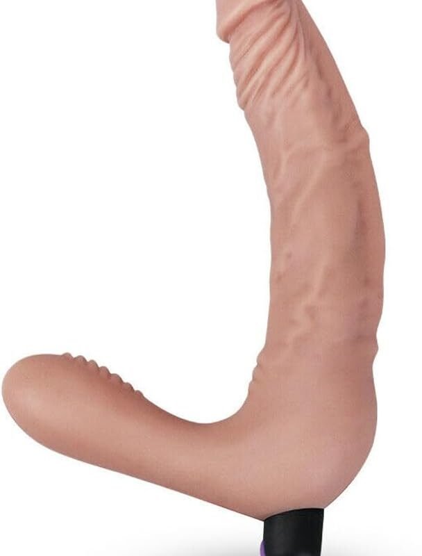 Honeypleasures 8.5 inch Silicone Rechargeable Vibrating Strapless Strap On Dildo, 10 Function for G-Spot and Anal Stimulation, Hands-Free Play
