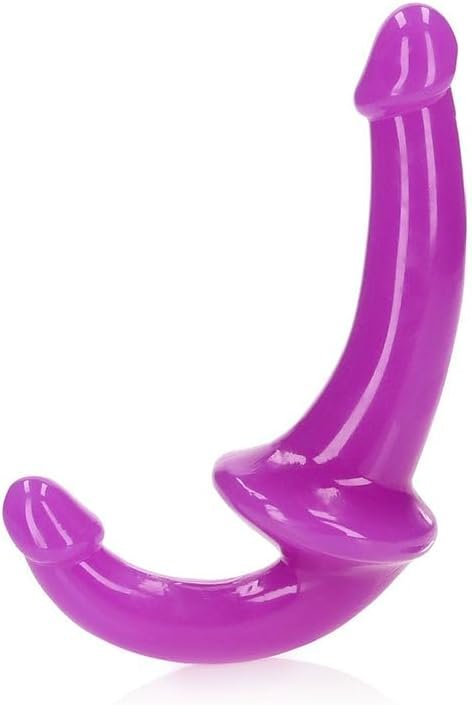 RealRock Glow in The Dark 6 in. Strapless Strap-On Dildo Neon Purple