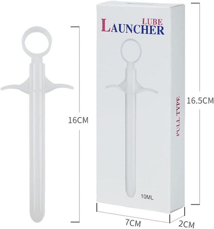 Lubricant Tube Shooter with Smooth Rounded Cap for Men, Women & Couples, Reusable, Easy Use & Clean,Lube Applicator Syringes (White 10ml) - Image 3