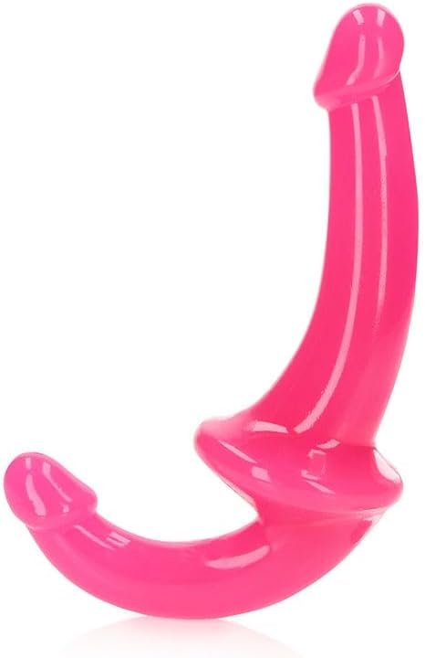 ASK GRANDPA GOURMET COFFEES RealRock Glow in The Dark 6 in. Strapless Strap-On Dildo Neon Pink, One-Size