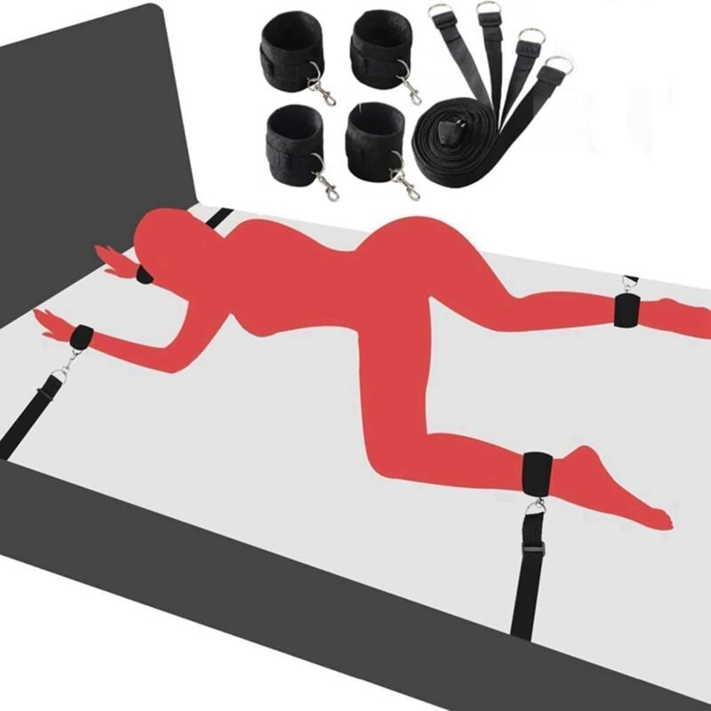 Bed Restraints Sex Bondage Gear Accessories Furniture Set Toys Sexy Fuzzy Handcuffs Hand Cuff Set for Adults Couples Bedroom Sex Resistance Bands Women Sexual Bed Restraint for Queen Mattress Sweater