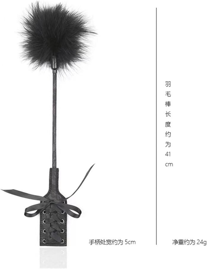 SM Flirting Tool Feather Whip Spanking Couple,Feather Sex Whip Crop BDSM Set, Dult Feather Tickler For Couples Sex Flogger BDSM, Feather Sex Adults Faux Leather Whip Sex Adults,Feather Sex Whip Crop B - Image 5
