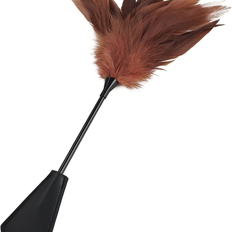 Sex Feather Paddle Spanking Tickler Feather Tickler Slapper Sex Teaser PU Leather Flogger BDSM Tools Bondage Accessories Slapper Adult Sex Toy Game for Couple Women Men