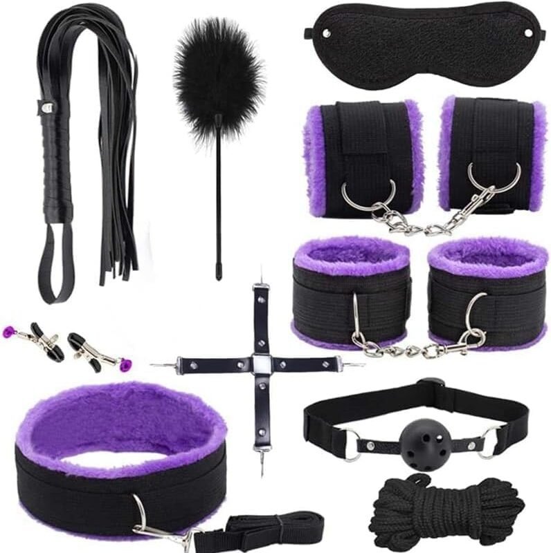 Bondage Rope Kit,Bed Restraint BDSM Neck to Wrist Bondage Restraints Sex Set, Adjustable Belt Soft and Comfortable Wrist and Ankle Restraints, SM Toys Bondage Toys Set Sweater Yoga V8