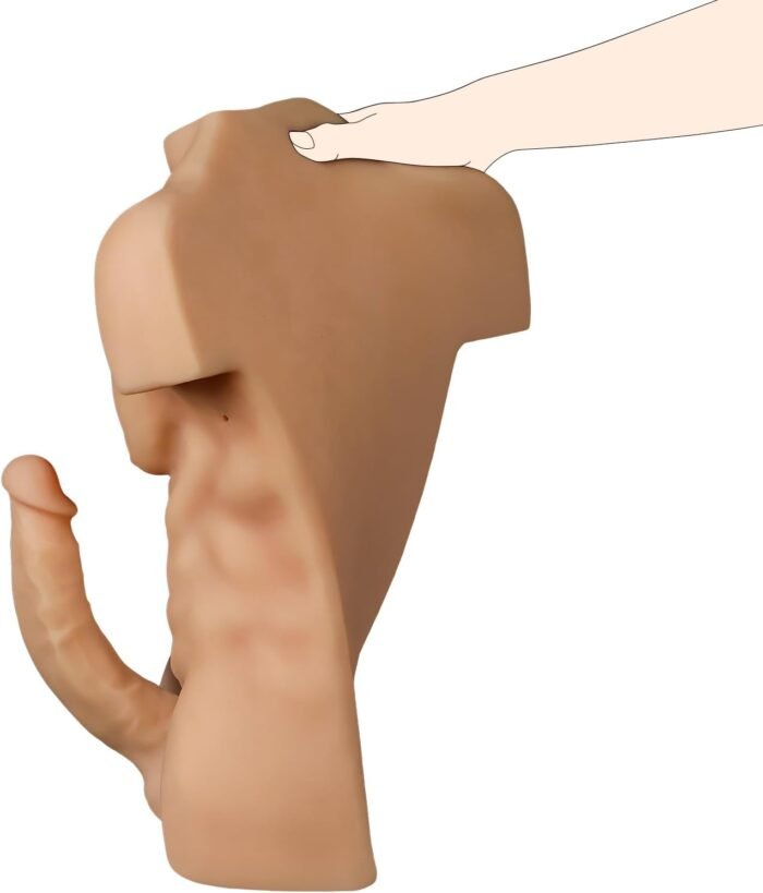 14 LB Male Sex Doll for Women Gay Men Torso Dildo Sex Toys with 8 Inch Flexible Bendable Big Dick & 6 Inch Deep Tight Anal & Flat Bottom for Riding Play Realistic 3D Textured Huge Cock Masturbator - Image 3