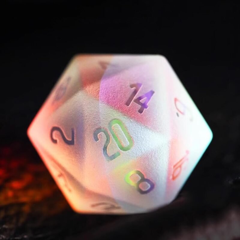 LANGWEI DND Dice Set Pretty Colored Glass Polyhedral Dice W/Gift Box, Role Playing Dice Sets for TRPG Table Games Dungeons and Dragons Games,Creative Gifts,D20