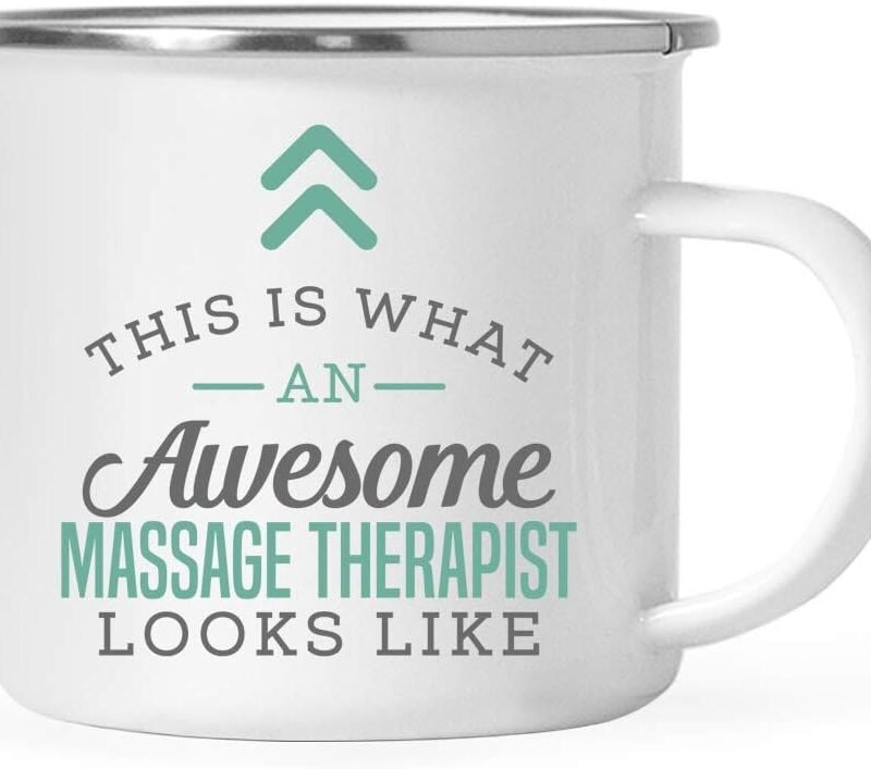 Andaz Press 11oz. Stainless Steel Campfire Coffee Mug Gift, This is What an Awesome Massage Therapist Looks Like, 1-Pack, Birthday Gift Ideas Coworker Him Her, Includes Gift Box