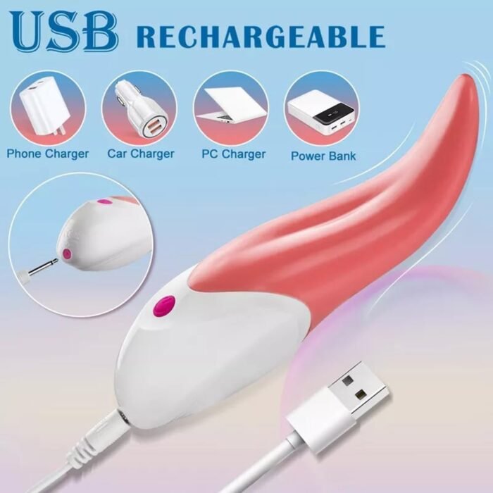 Realistic tongue licking red female sex toy with 10 vibration modes, using nipple and breast massagers to stimulate the clitoris, G-spot, vagina, and anus, perfect for masturbation and couple foreplay - Image 5