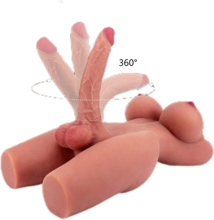 13LB Life Size Shemale Torso Sex Doll with Flexible Huge Dildo, 3 in 1 Unisex Trans Love Doll with Realistic Dildo Breasts and Anal Sex, Transsexual Adult Sex Toy with Penis for Men Women Gay - Image 5