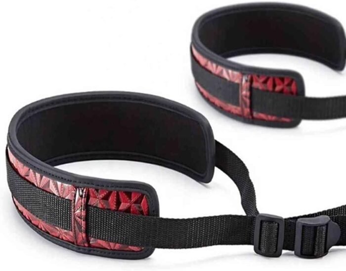 Sex Bondage BDSM Kit, Bed Restraints Set, Neck-to-Thigh/Ankle Sling, Thigh and Wrist Restraints Handcuffs and Leg Chains Sex Restraining Straps Cuffs Set for Women Couples Bedroom Toys Sweatshirt - Image 5