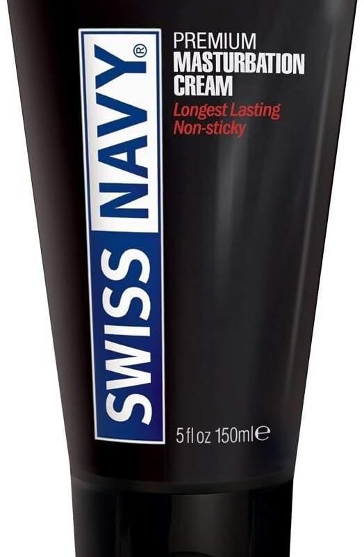 SWISS NAVY Male Water Based Lube Cream for Personal Use, Men, Women, Adult Couples, Non Sticky, Non Greasy Creamy Long Lasting Moisturizing Lotion, Safe & Gentle on Skin, Unscented, 5 Oz