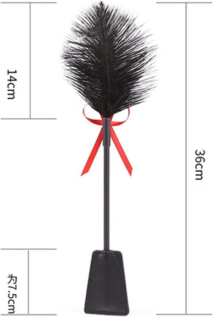 BDSM Feather Tickled Erotic Punish Fetish Leather Spanking Paddle Play Sex Toys for Lover Riding Crop Tools Red One Size - Image 3
