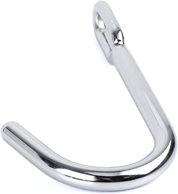 Anal Hook Restraint BDSM Toys Smooth Metal Butt Plug Anal Plug SM Anal Gay Sex Toys for Man and Woman Adult Flirting Games (Length:7 inch/17.8 cm, Silver) - Image 3