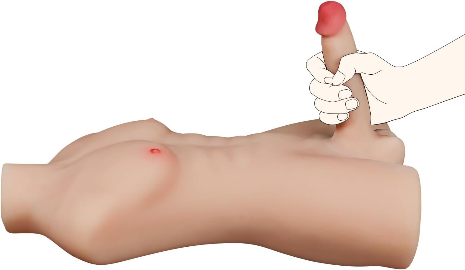 Sex Doll for Women - Dildo Torso with 6.3″ Tight Anal Depth, Male Torso Sex Doll with 7.4″ Huge Thick Dildo,20.9 Lb Male Sex Doll, Unisex Masturbator Female Pleasure Riding Sex Toy for Men Gay Couple - Image 7