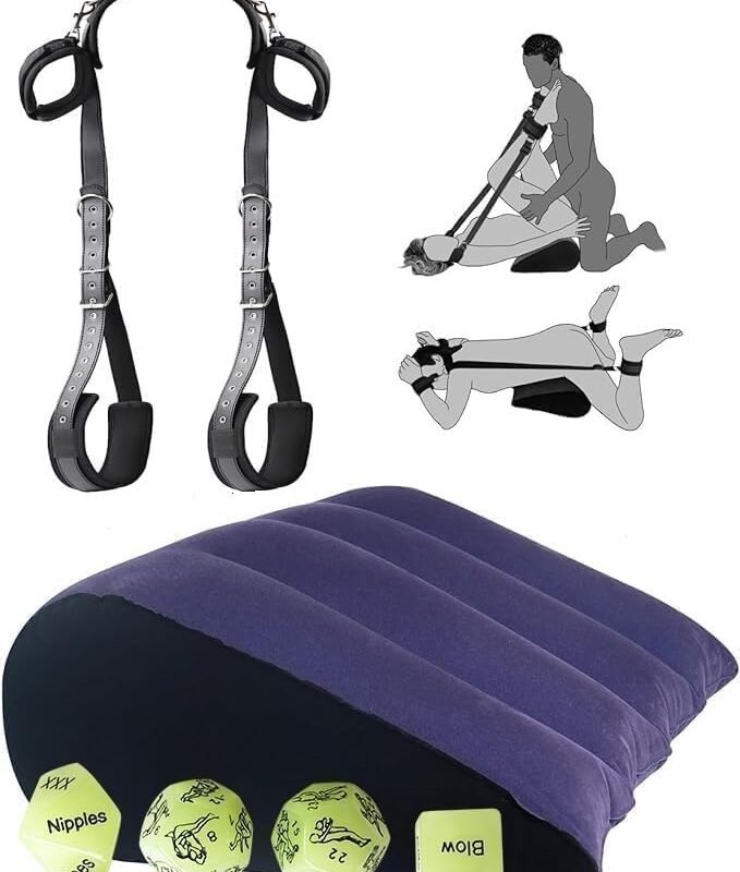 2025 Newly 3 in 1 Furniture Sex Wedges for Hip Sex Pillowcase Wedge Pillow Set, Sex Furniture - Ramps Cushions Sex Wedges and Ramps for Hip Bondage Kit Adults Sex Handcuffs Sweater YK-X0