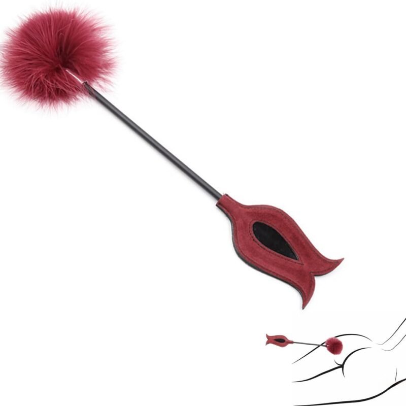 Dual Spanking Paddle Double Ended Sex Paddles Feather Tickler Slapper Whip BDSM Paddle SM Games Play Fetish Restraints Adult Kinky Erotic Sexual Toy for Women Men Couple Cosplay Role Play