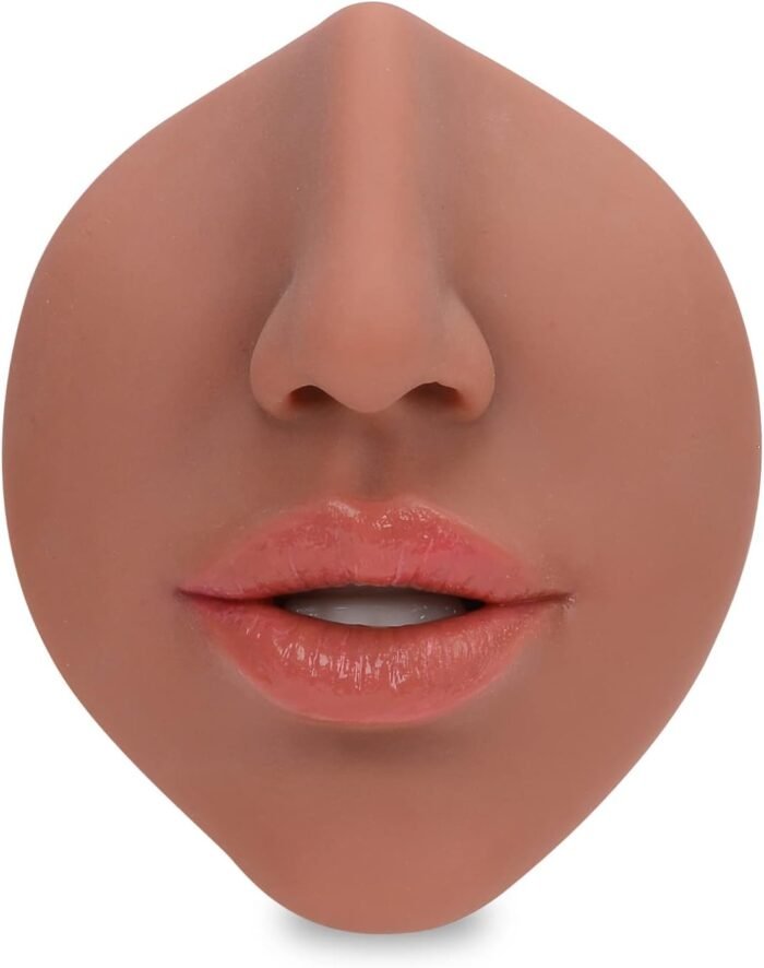 Male Masturbators Adult Sex Toys with Realistic Textured Blowjob Stroker Sleeve for Men Real Mouth Deep Throat Oral Sex for Man Masturbation Pleasure (Brown) - Image 8