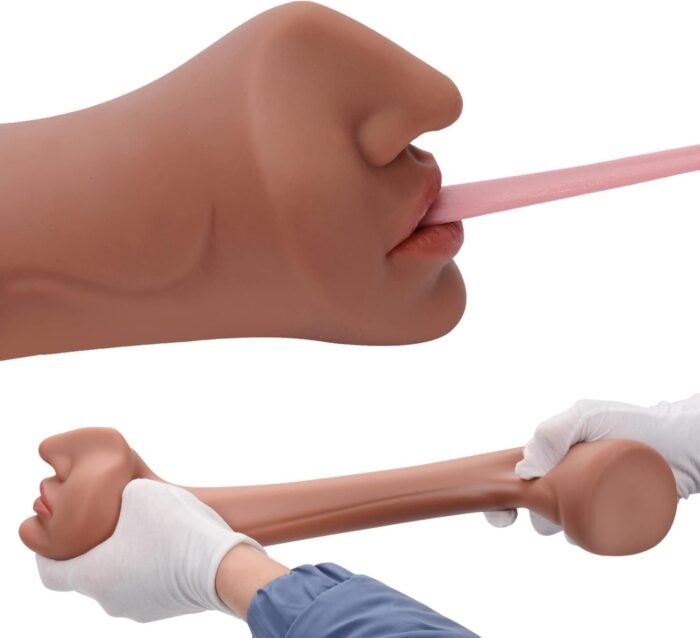 Male Masturbators Adult Sex Toys with Realistic Textured Blowjob Stroker Sleeve for Men Real Mouth Deep Throat Oral Sex for Man Masturbation Pleasure (Brown) - Image 6