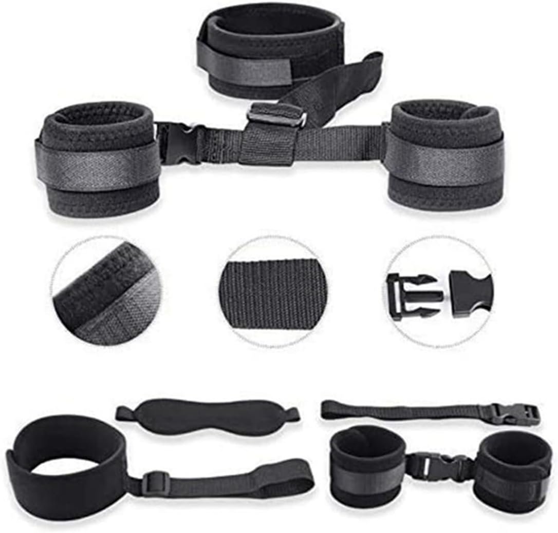 Bondaged Kits Adult Bed Restraint Sex Bonding Straps for Couples Adjustable Wrist Ankle Cuffs Sex Hand Ties for Adult Play Women Restraints Spreaders Bar Legs and Arms for Bedroom Toys Sweater - Image 4