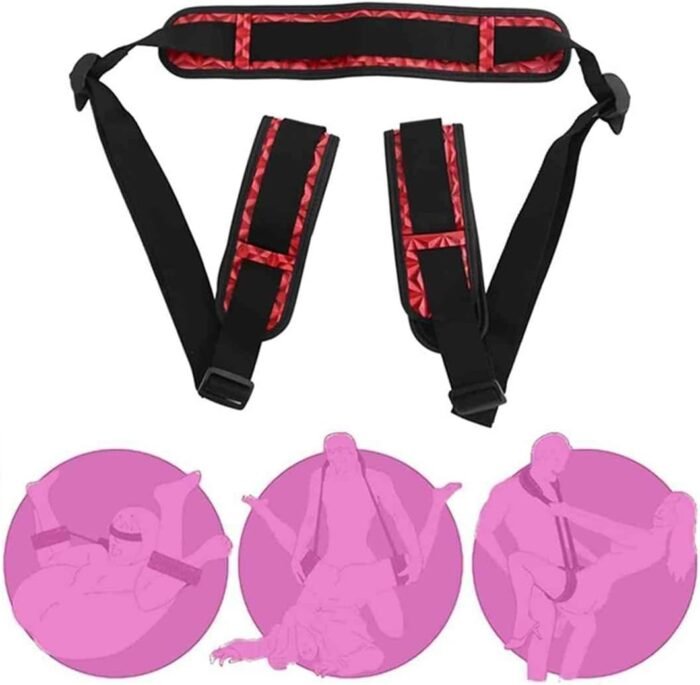 Sex Bondage BDSM Kit, Bed Restraints Set, Neck-to-Thigh/Ankle Sling, Thigh and Wrist Restraints Handcuffs and Leg Chains Sex Restraining Straps Cuffs Set for Women Couples Bedroom Toys Sweatshirt - Image 6