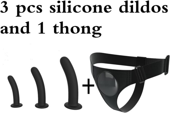 3 Pcs Silicone Dildos with Suction Cup Strap On Dildos for Women G Spot Vaginal Stimulation Massager for Lesbian Adult Sex Toy Female Removable 3 Sizes Strap-on Dildos for Coupe - Image 2