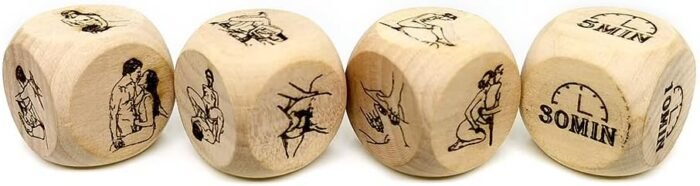 4Pcs Wooden Dice Games for Couples,Random Challenge Dice,Adult Dice Games for Couples,Sex Dice for Role Playing Game,Novelty Fun Love Dice for Adults - Image 4