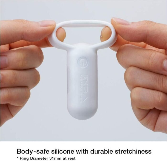TENGA Smart Vibe Vibrating Ring Rechargeable Dual Partner Stimulating Vibrator TSV002 Pearl, White, 1 Count - Image 4