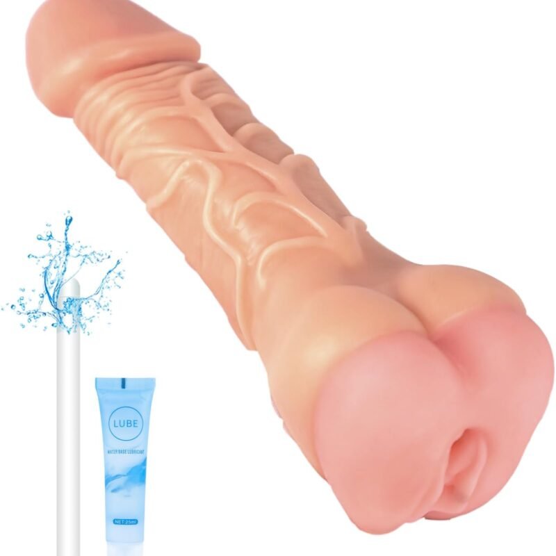 2 in 1 Phallic Shape Gay Sex Toy Male Masturbator, Male Sex Toys Gay Sex Doll, Unisex Masturbators Dildos Ass Sex Toy with Vivid Penis Sleeve Extender for Male Women Couple