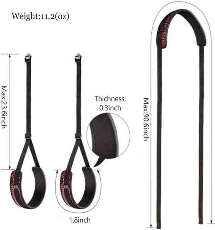 Sex Bondage BDSM Kit, Bed Restraints Set, Neck-to-Thigh/Ankle Sling, Thigh and Wrist Restraints Handcuffs and Leg Chains Sex Restraining Straps Cuffs Set for Women Couples Bedroom Toys Sweatshirt - Image 3