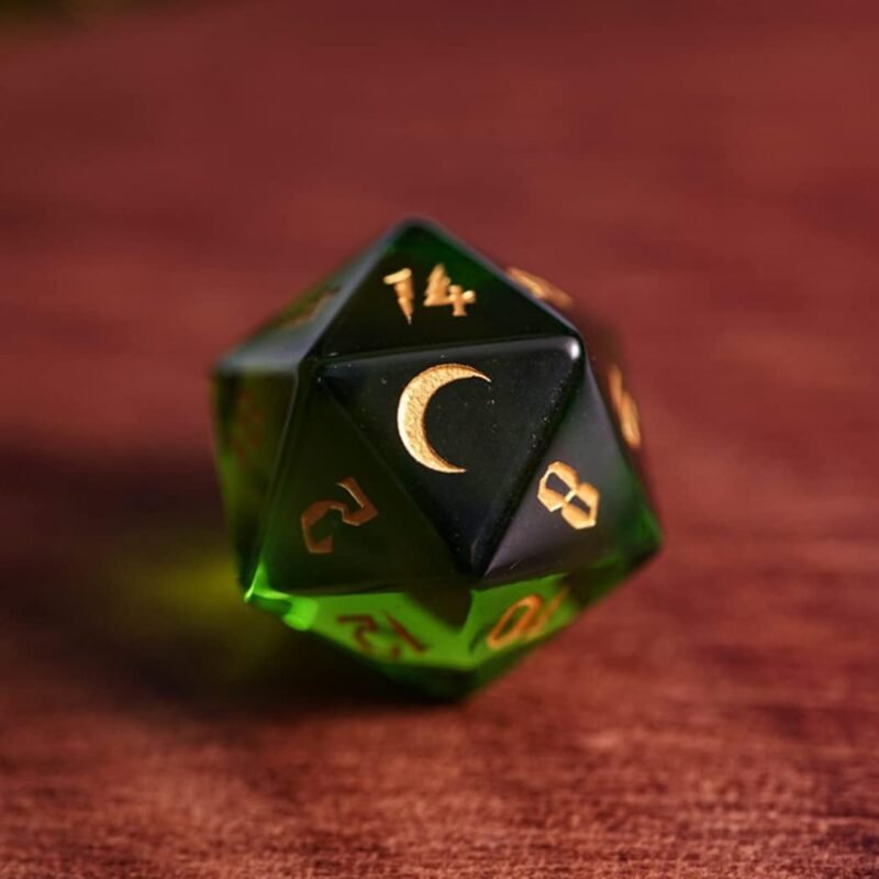 DND Dice Set, Pretty Green Peridot D&D Polyhedral Dice, Natural Gems Role Playing Dice for TRPG Table Games DND Dungeons and Dragons Games,D20