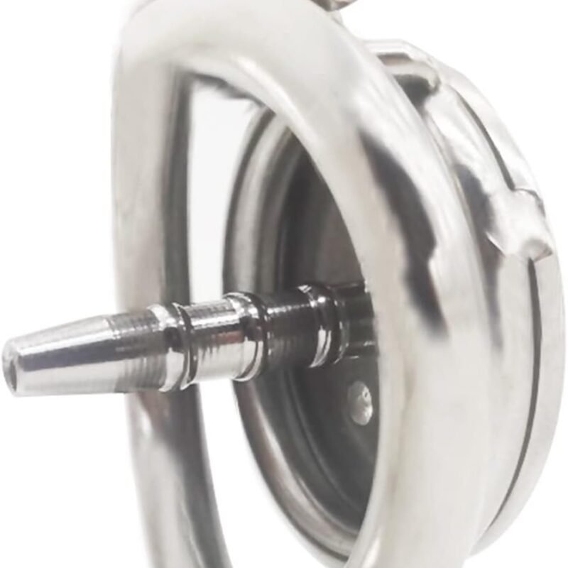 Flat Chastity Cage Chasity Lock for Men with Silicone Tube Dark Lock Design, Good Concealment, Penis Cages for Man,Couples Bondage SM Sex Toys (L(b),50mm/1.96in)