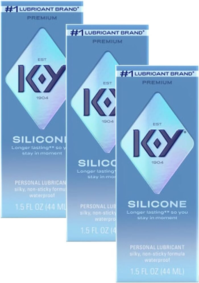 K-Y True Feel Long Lasting Silky Silicone-Based Formula 1.5 Fl Oz. Personal Lubricant for Men, Women and Couples, Safe to Use with Condoms (3 Pack)