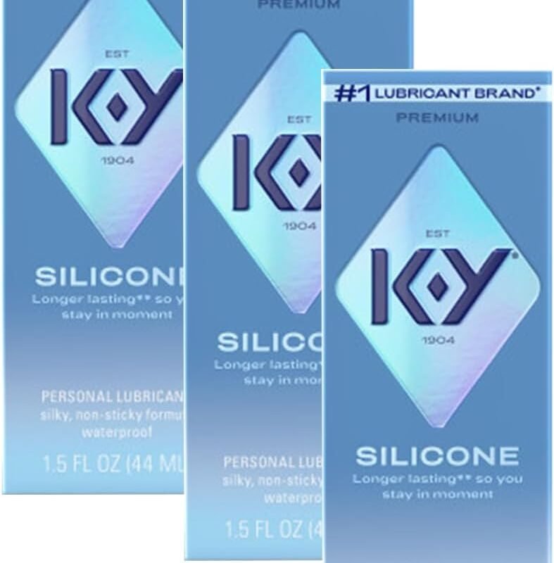 K-Y True Feel Long Lasting Silky Silicone-Based Formula 1.5 Fl Oz. Personal Lubricant for Men, Women and Couples, Safe to Use with Condoms (3 Pack)
