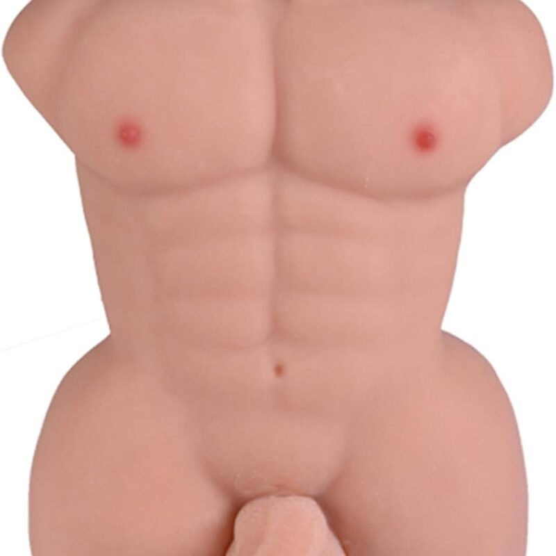 Sex Doll for Women - 10 LB Male Torso Sex Doll with Realistic 5.5 Inch Dildo, Lifelike Man Body Torso Dildo Female Sex Toys, Flat Back Sex Doll Torso for Woman On Top Riding Play, Adult Torso Penis