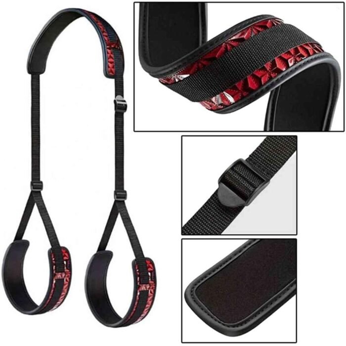 Sex Bondage BDSM Kit, Bed Restraints Set, Neck-to-Thigh/Ankle Sling, Thigh and Wrist Restraints Handcuffs and Leg Chains Sex Restraining Straps Cuffs Set for Women Couples Bedroom Toys Sweatshirt - Image 4