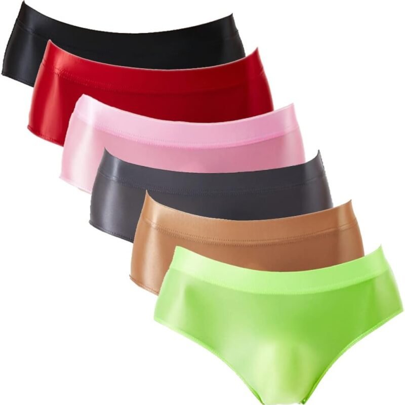 Summer Code Mens Sissy Panties Stretchy Silky Glossy Bikini Briefs Underwear Lingerie Underpants for Men