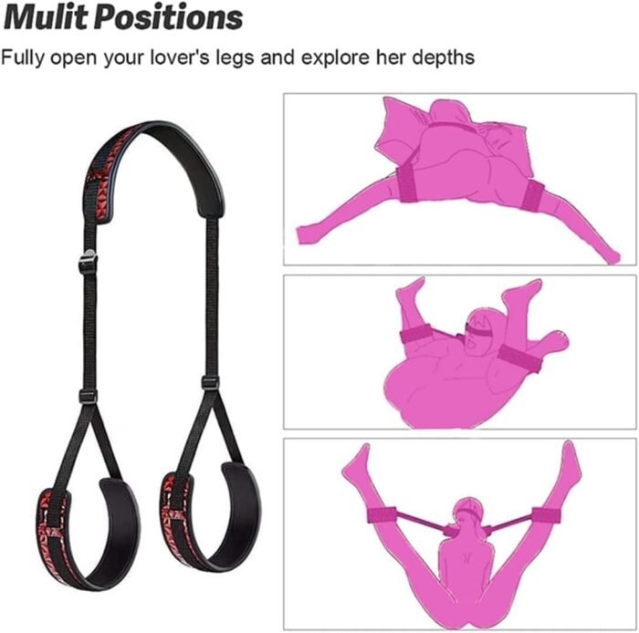 BDSM Restraints Bondage Thigh Sling - Bed Restraints Sex Bondage Kit, Adjustable Leg Straps & Handcuffs for SM Adult Couples Game Play, Beginner Item Tie Set Sex Rope Sweater 0210-F02 - Image 2