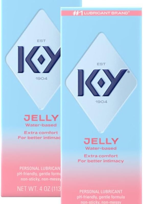 K-Y Jelly Classic Water-Based Body Friendly Formula 4 Fl Oz. Personal Lubricant for Wetter Sex for Men, Women and Couples & Safe to Use with Latex Condoms (2 Pack)