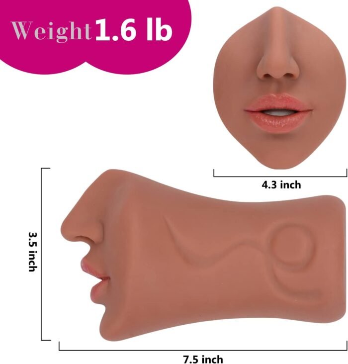 Male Masturbators Adult Sex Toys with Realistic Textured Blowjob Stroker Sleeve for Men Real Mouth Deep Throat Oral Sex for Man Masturbation Pleasure (Brown) - Image 7