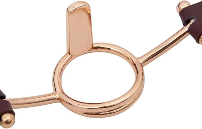 Leather Bondage Tongue Depressor Gag Mouth Gag BDSM Sex Toys for Men Women Couple Foreplay Adult Beginners Home Birthday Rose Gold Brown - Image 3