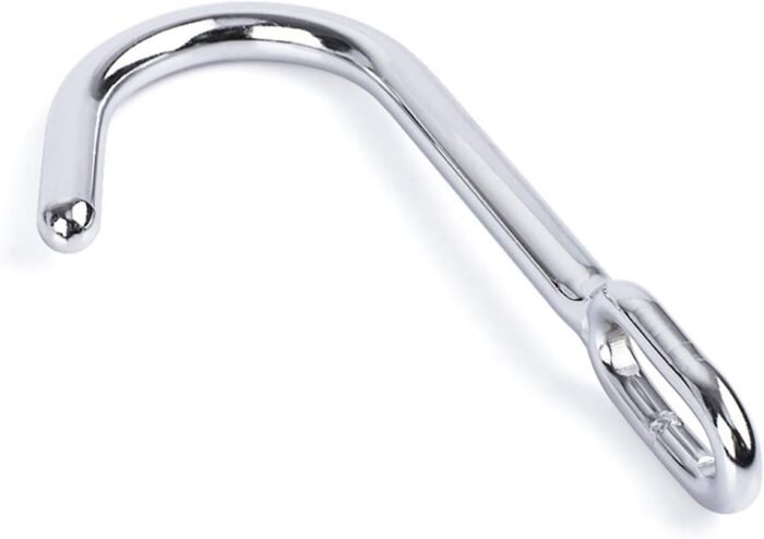 Anal Hook Restraint BDSM Toys Smooth Metal Butt Plug Anal Plug SM Anal Gay Sex Toys for Man and Woman Adult Flirting Games (Length:7 inch/17.8 cm, Silver) - Image 5