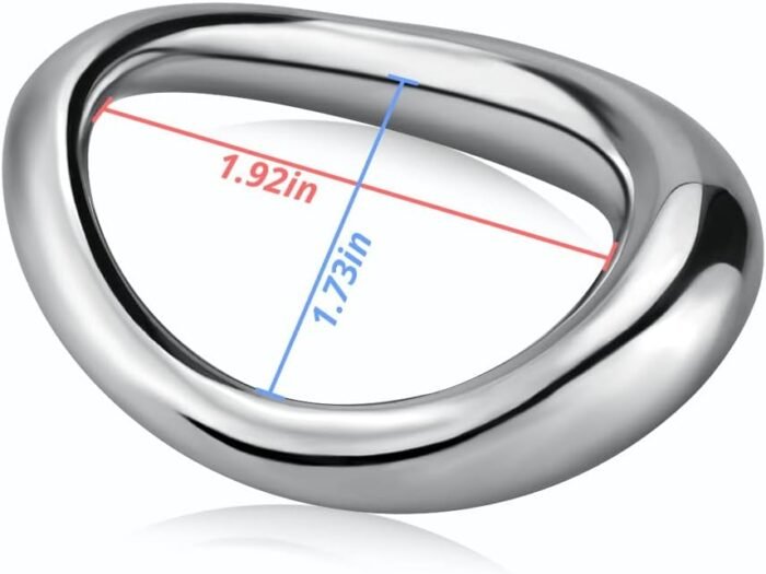 Male Penis Cock Ring Smooth Arc Ring Delay Ring Stainless Steel Scrotum Ball Stretcher Weights Pleasure Enhancing Sex Toys Romi (1.92 Inch) - Image 5