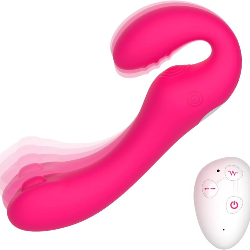 G Spot Clitoral Vibrator for Women and Lesbian-Remote Control Double Ended Strapless Dildo with 10 Flapping&Vibrating Modes,Waterproof Clitoral Stimulator Versatile Adult Sex Toy