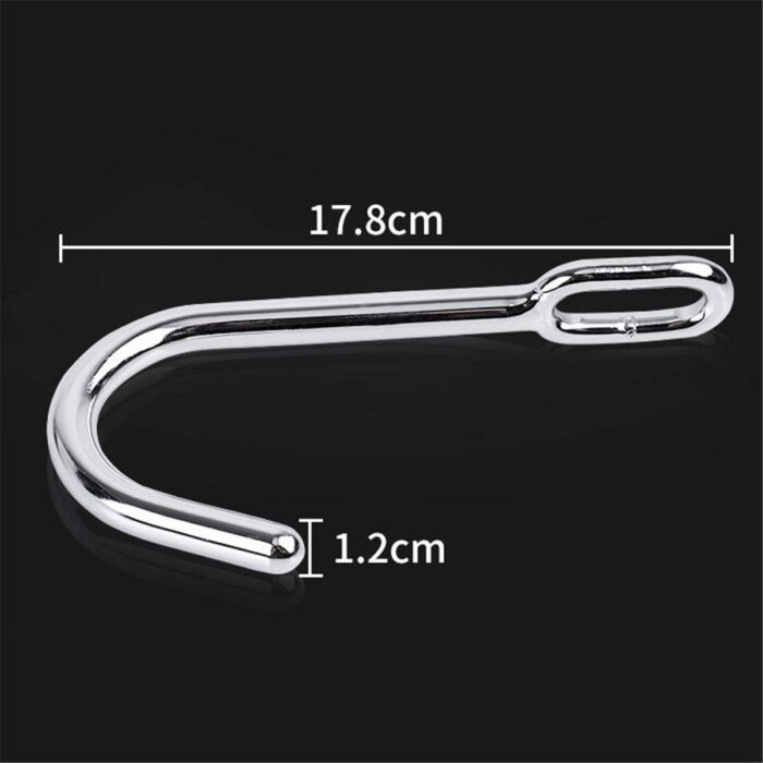 Anal Hook Restraint BDSM Toys Smooth Metal Butt Plug Anal Plug SM Anal Gay Sex Toys for Man and Woman Adult Flirting Games (Length:7 inch/17.8 cm, Silver) - Image 6