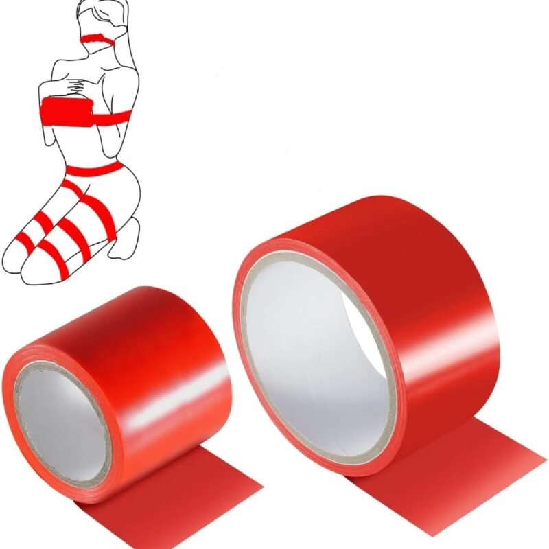 Bondage Tape, BDSM Bondage Restraints Tape Couples Sex Toys Adult Toy Sexual Restraint Tape Sex Furniture for Bedroom Straps Bondage Rope Sex Game, Red Body Wrap Tapes